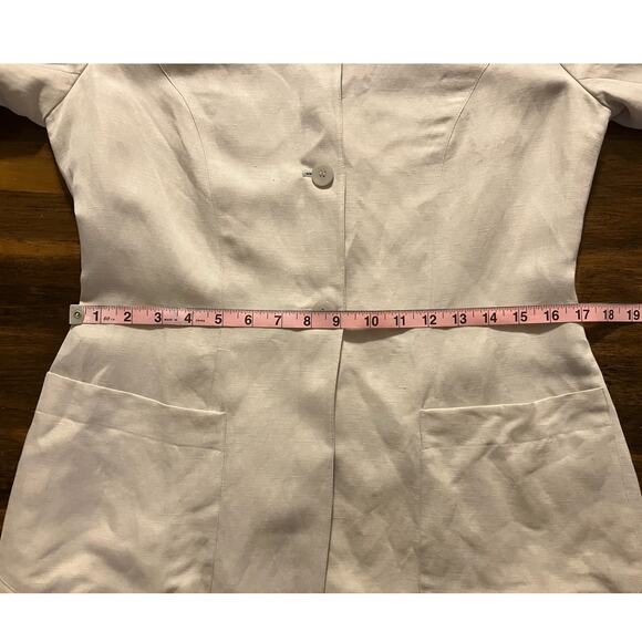 INC Women's 8 Blazer Jacket Linen Silk Button Front Collared Summer Workwear - Picture 7 of 9